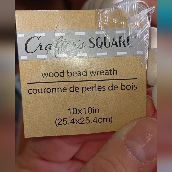 Crafter Square,  Bundle Of 4, Natural Wood Bead Wreath, 10", NWT - Picture 2 of 4